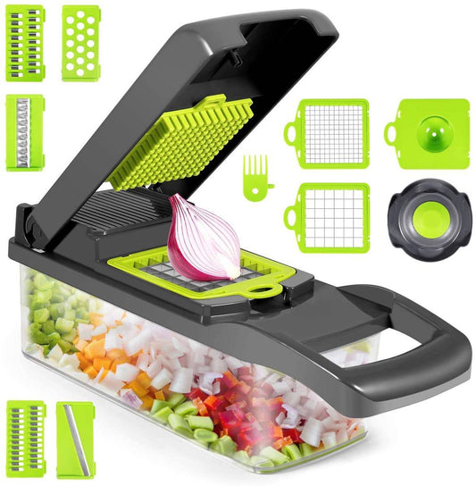 12 in 1 Multifunctional Slicer with Container - Vegetable Chopper_0