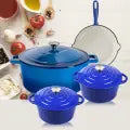 Cast Iron Pot Set 7pcs - Royal Blue_1