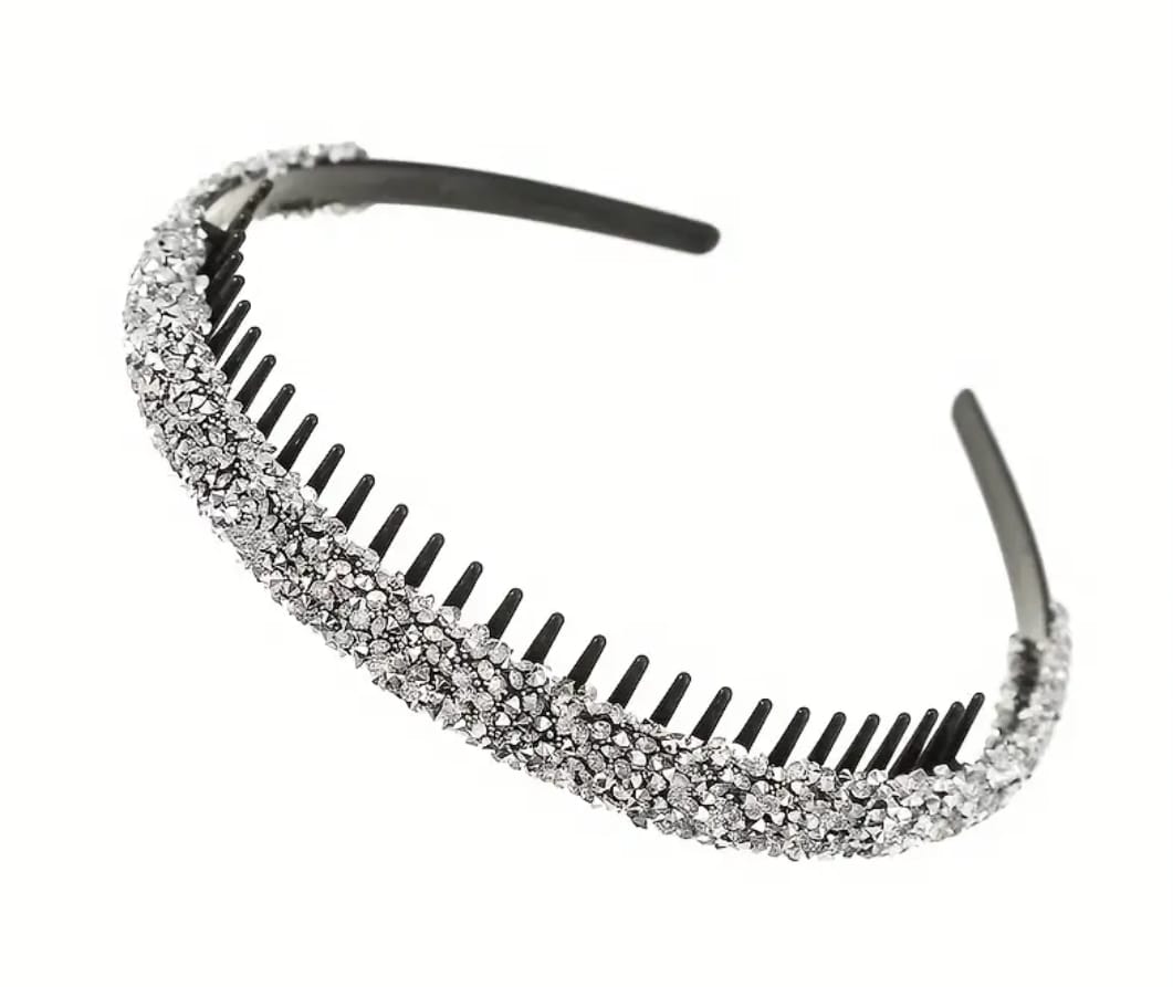 4pcs Elegant Rhinestone Hair Hoops Non-Slip With Teeth For Women